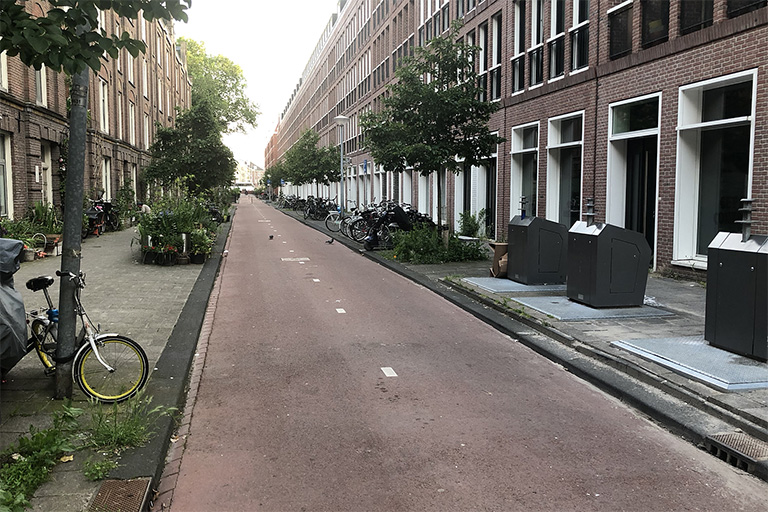 Bicycle path in Amsterdam.