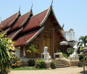 Front of a temple in Chiang Mai.