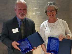 Harold and Angie Cannon with their award from the News Sentinel.