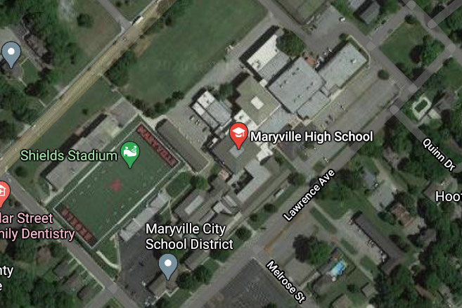 Map surrounding Maryville High School.