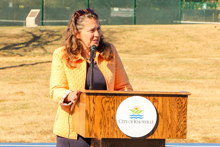 City of Knoxville Mayor Indya Kincannon speaks at kickoff event