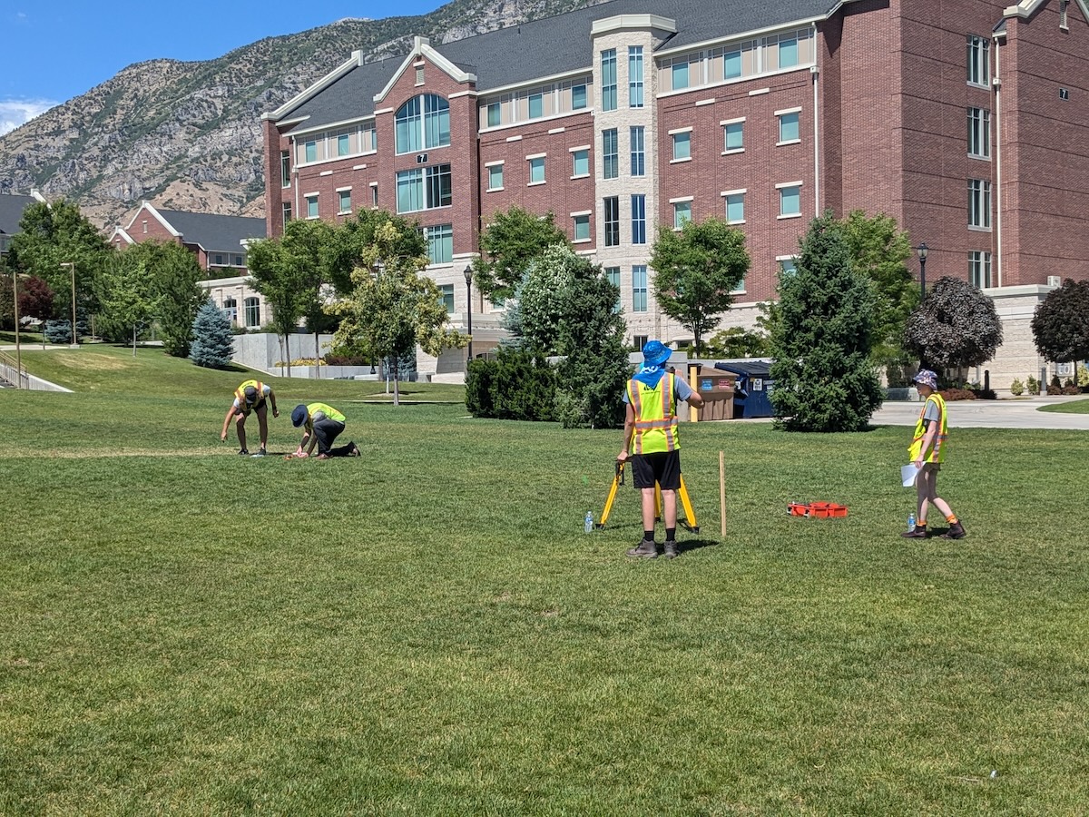 ASCE team working on their project for the championships