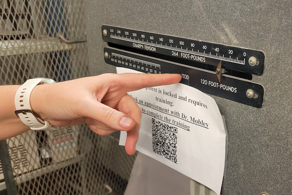 foot pound gauge on the impact tester