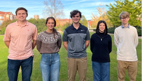 Joseph Robertson, Meagan Gurganus, Megan Swindle, Jackson Dade, and Ryley O’Brien