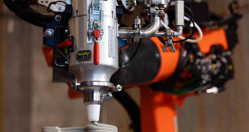 Extruder from the 3D concrete printer