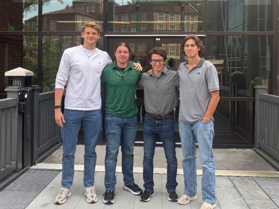 From left to right: Bjorn Kammann, Trey Davis, Caleb Shumate, and Layne Kaufman)